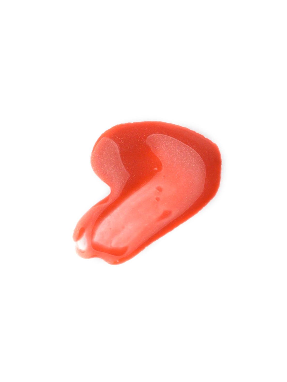 Frøya Silk Lipgloss swatch, nyanse No 10. Klar korallrød