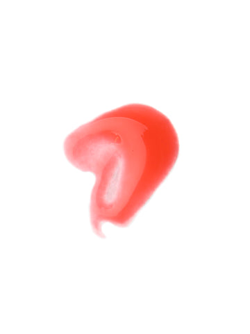 Frøya Silk Lipgloss swatch, nyanse No 1. Vannmelonrød med gjennomsiktig finish